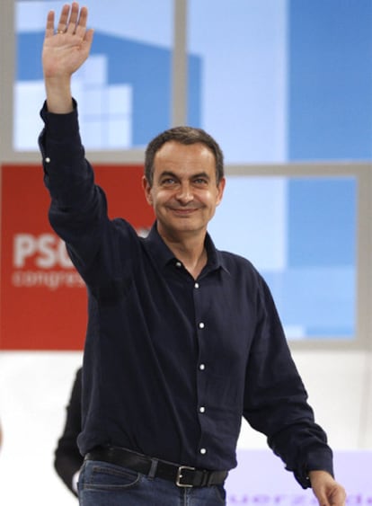 José Luis Rodríguez Zapatero, tras ser reelegido secretario general.