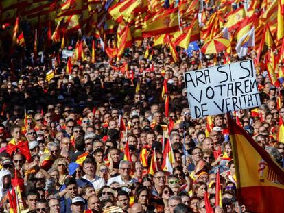 Manifestació a Barcelona el passat maig convocada per Societat Civil Catalana.