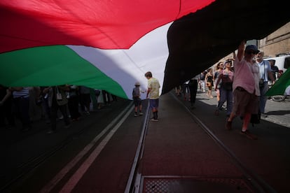 Manifestación a favor de Palestina y contra la guerra en Gaza, este sábado en Roma.