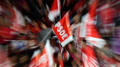 Simpatizantes del PSOE en una foto de archivo.