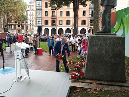Andoni Ortuzar, presidente del PNV, en el acto de 126.º aniversario de su formación este sábado en Bilbao.