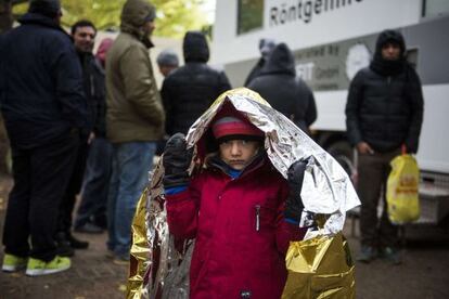 Un niño de cinco años, en una clínica de tuberculosis en Berlín.