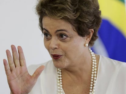 Dilma no Pal&aacute;cio do Planalto no dia 18.