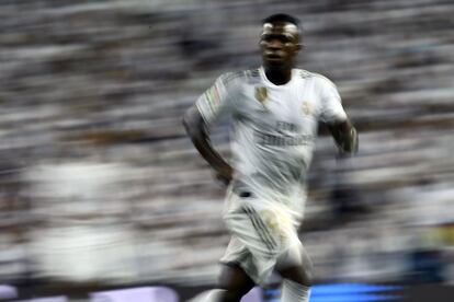 El delantero brasileño del Real Madrid Vinicius Junior, en un momento del partido.