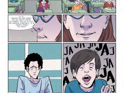 Una viñeta de 'Subnormal', de Fernando Llor y Miguel Porto, basado en la historia de Iñaki Zubizarreta y editado por Panini Comics.