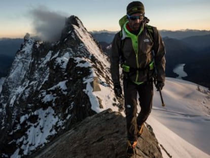 Hervé Barmassé durante el ascenso al monte Cervino.