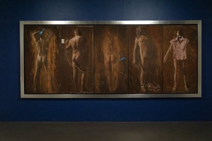 Otra obra del pintor Cauduro en la exposición "Un Cauduro es un Cauduro (es un Cauduro)", en el Colegio San Ildefonso, dónde estarán a la vista del público hasta el 26 de junio del 2022.