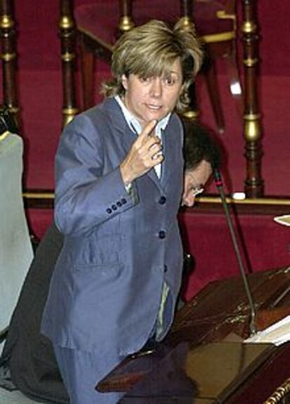 La ministra Pilar del Castillo, durante su comparecencia en el Senado.