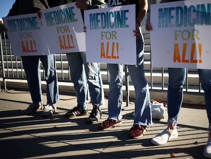 Protesta en defensa del programa Obamacare ante el Tribunal Supremo, en noviembre de 2020 en Washington.