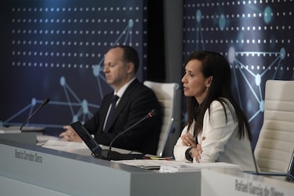 La presidenta de Red Eléctrica de España, Beatriz Corredor, en la junta general de 2020.