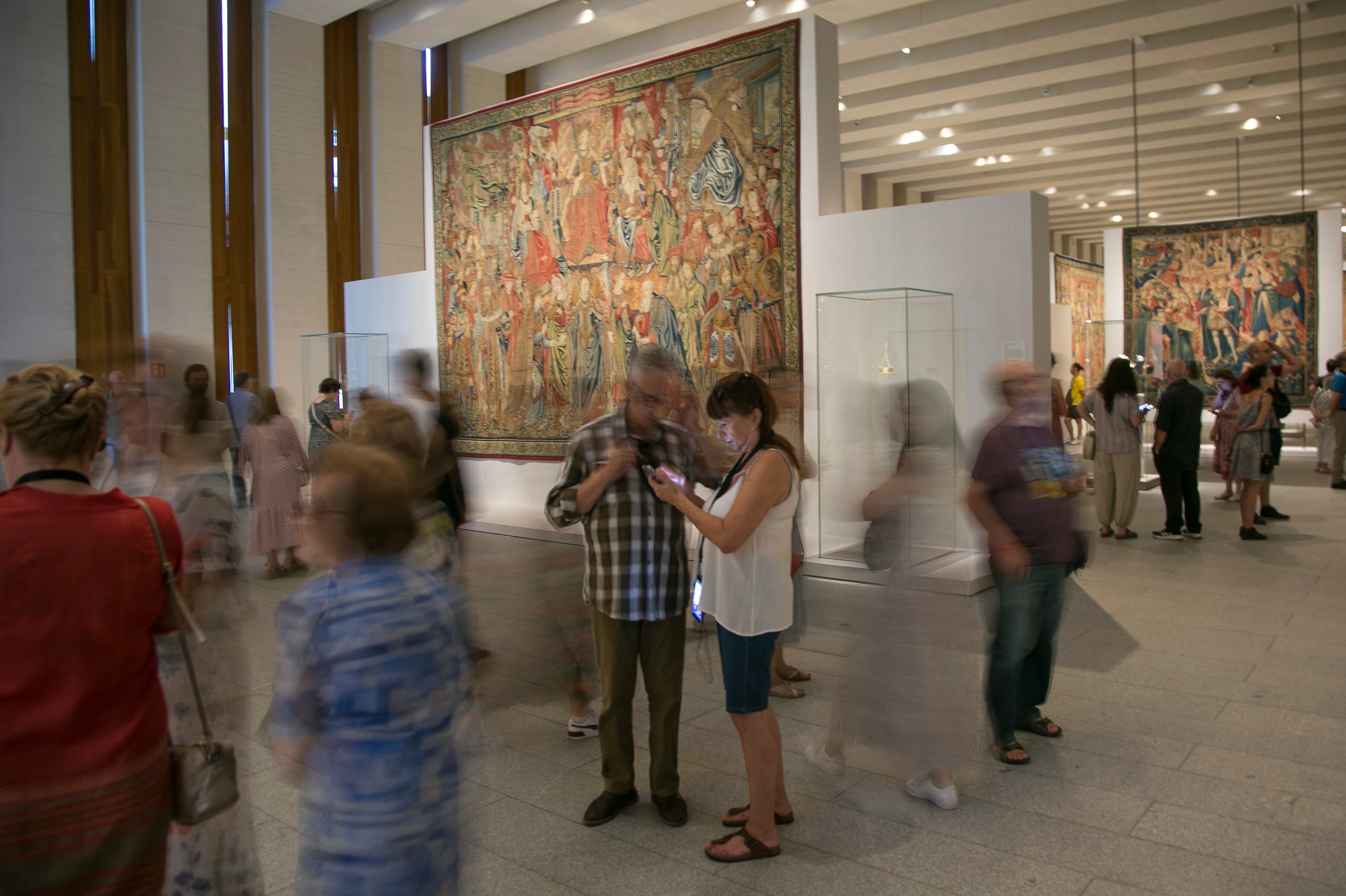 Visitantes de la Galería de las Colecciones Reales, el 12 de julio. 