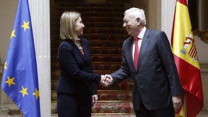 García-Margallo recibe a la Alta Representante de la UE para Asuntos Exteriores, Federica Mogherini, este lunes.