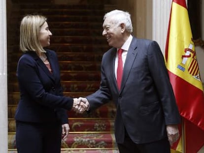 García-Margallo recibe a la Alta Representante de la UE para Asuntos Exteriores, Federica Mogherini, este lunes.