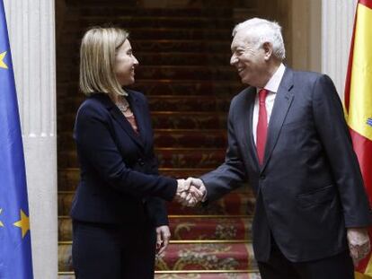 García-Margallo recibe a la Alta Representante de la UE para Asuntos Exteriores, Federica Mogherini, este lunes.