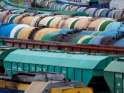 Trenes de mercancías, el lunes en Kaliningrado.