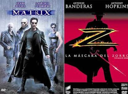 Carátulas de <i>Matrix</i> y de <i>La máscara del Zorro.</i>