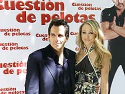 Ben Stiller y su esposa, Christine Taylor, en la presentación de la película.
