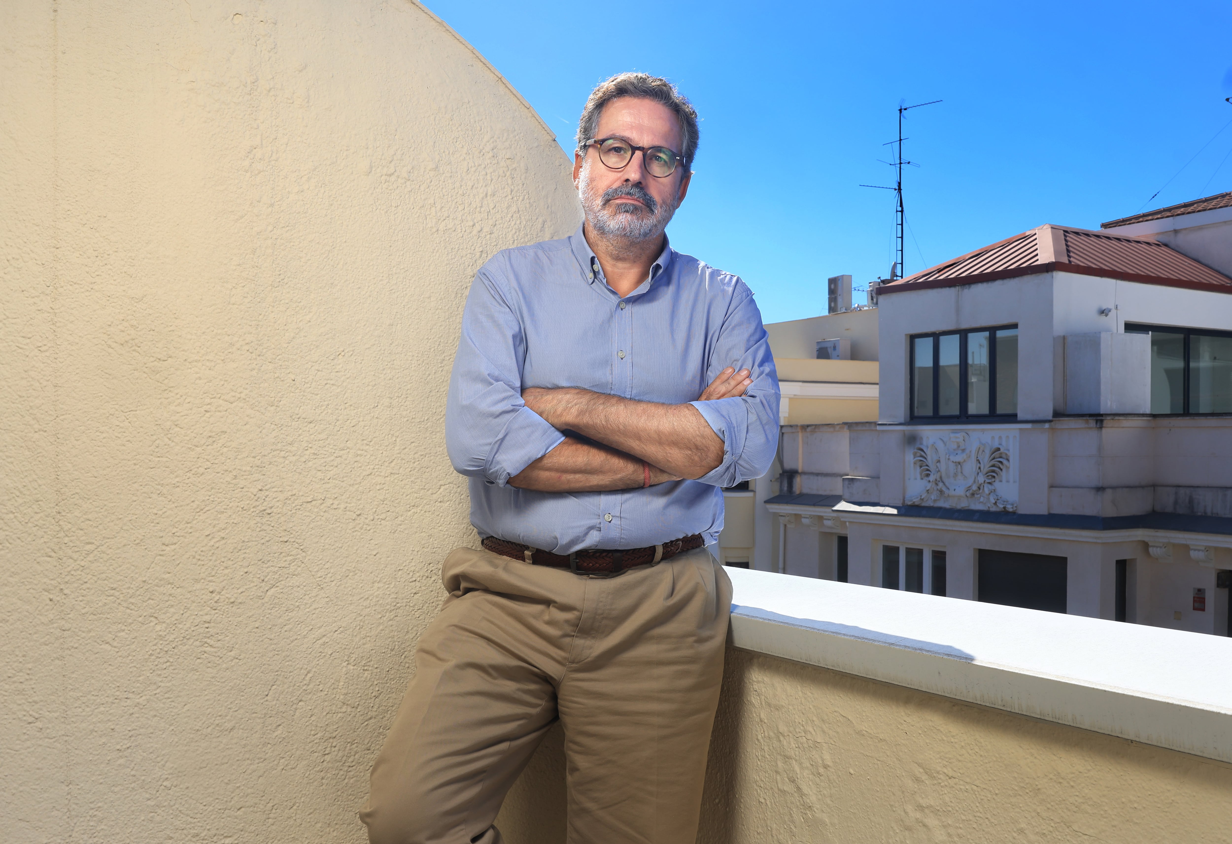 Gonzalo Fanjul, en la terraza de su oficina de Madrid. 