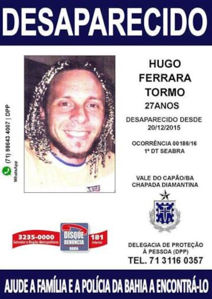 A missing poster for Hugo Ferrara.