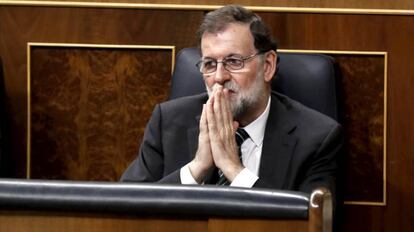 Mariano Rajoy durante la sesi&oacute;n de control al Gobierno en el Congreso. 