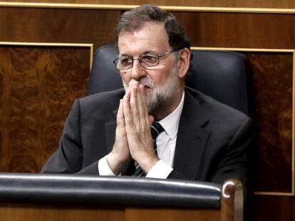 Mariano Rajoy durante la sesi&oacute;n de control al Gobierno en el Congreso. 