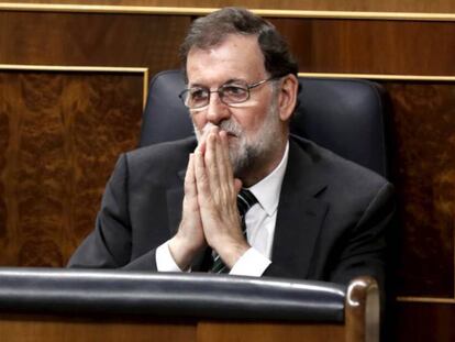 Mariano Rajoy durante la sesi&oacute;n de control al Gobierno en el Congreso. 