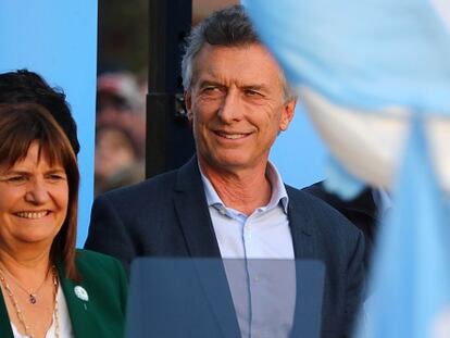 Patricia Bullrich y Mauricio Macri, durante un acto de campaña en octubre de 2023.
