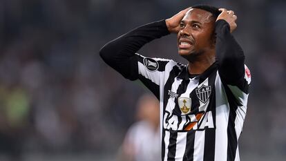 El futbolista brasileño Robinho, en 2017, con la camiseta del Atlético Mineiro.