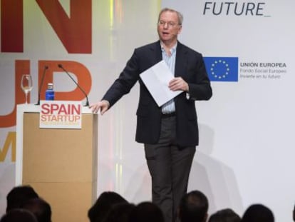 Eric Schmidt, este viernes en La Plaza de las Ventas de Madrid. 