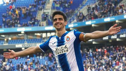 Gerard Moreno marca el tercer gol del Espanyol ante Osasuna.