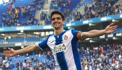 Gerard Moreno marca el tercer gol del Espanyol ante Osasuna.