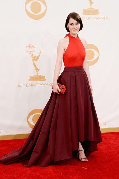 Quién: Michelle Dockery
Cuándo: 2013
Qué: Fue una de las mejor vestidas de la edición, con este modelo de Prada. Su papel de Lady Mary en Downton Abbey le valió tres nominaciones a los Emmy.