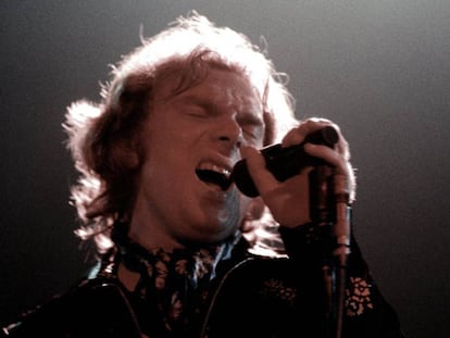 Van Morrison en un concierto de Santa Monica de 1973, California. 