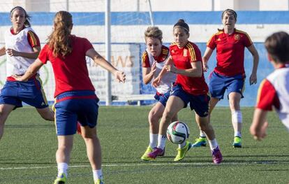 Vero Boquete, en un entrenamiento con la selección.