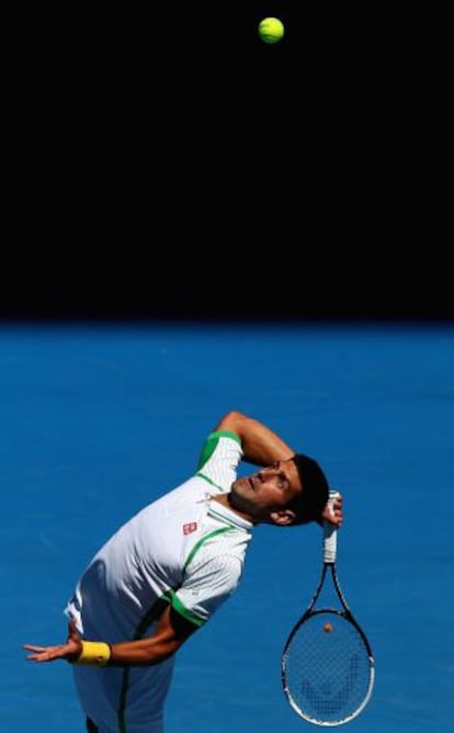 Djokovic, durante su debut en el Abierto de Australia.