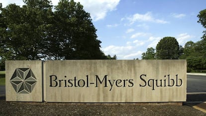 Entrada a unas instalaciones de la compañía Bristol-Meyers Squibb. 
 