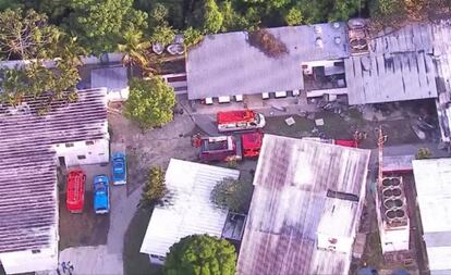 Imagem aérea do Ninho do Urubu, Centro de Treinamento do Flamengo, na manhã desta sexta-feira.