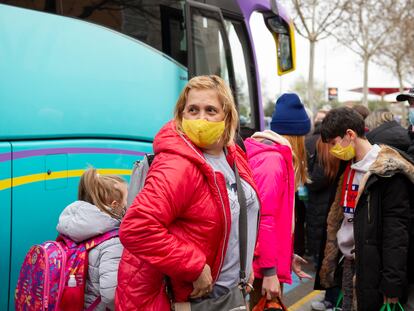 Algunos de los 58 ciudadanos ucranios que llegaron el sábado a Ciudad Real, acogidos por familias españolas.