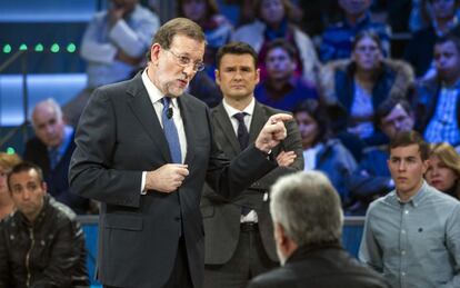 Imagen facilitada por ATRESMEDIA del presidente del gobierno Mariano Rajoy, durante su participación en el programa de "La Sexta Noche"