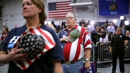 Seguidores de Trump en un mítin en Wisconsin.
