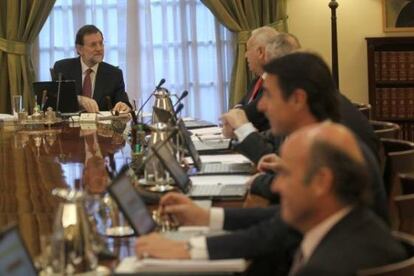 El presidente Mariano Rajoy en el primer Consejo de Ministros.