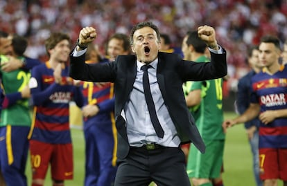 Luis Enrique, al final del partit.