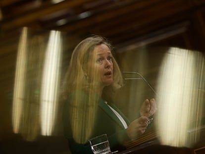 Nadia Calviño, vicepresidenta para Asuntos Económicos, el pasado miércoles en el Congreso.