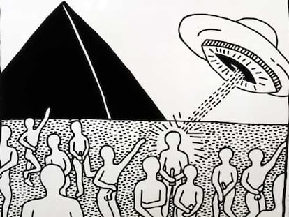 Una de las serigrafías de la serie <i>Blueprint drawings.</i>