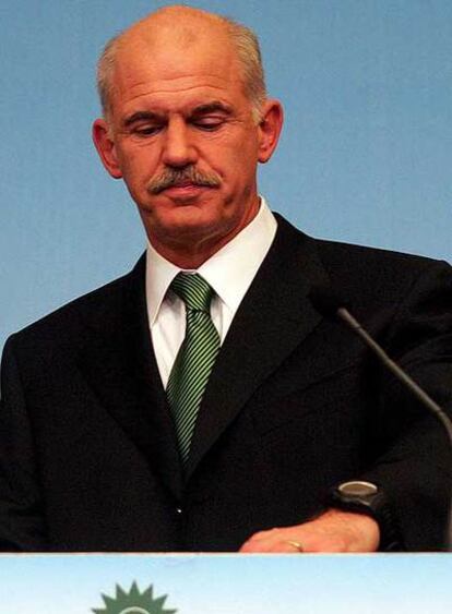 Yorgos Papandreu, el domingo tras conocer la derrota electoral.