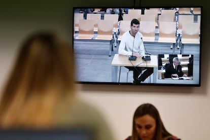 Albert Luque, exdirector de la selección masculina, durante su declaración, este miércoles.