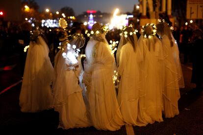 Participantes en la cabalgata de los Reyes Magos en Madrid.