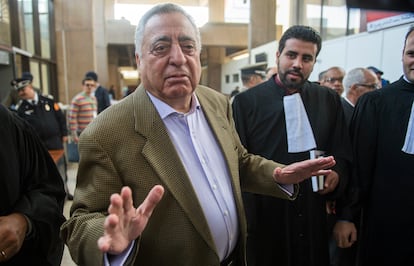 El exministro y abogado marroquí Mohamed Ziane, en un tribunal de Casablanca el 5 de abril de 2018.