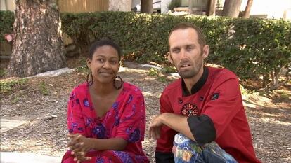 La actriz Daniele Watts y Brian Lucas, durante una entrevista para un medio estadounidense tras el incidente con la policía.