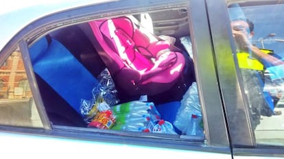 Silla en la que fue abandonada la niña.